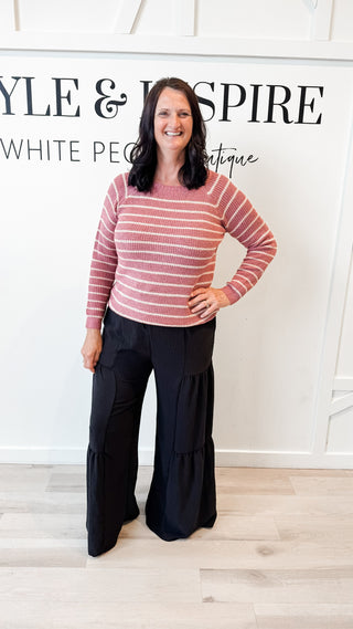Libby Mini Waffle Striped Sweater