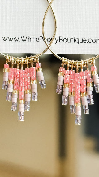 Fringe Bead Hoops. *Final Sale*