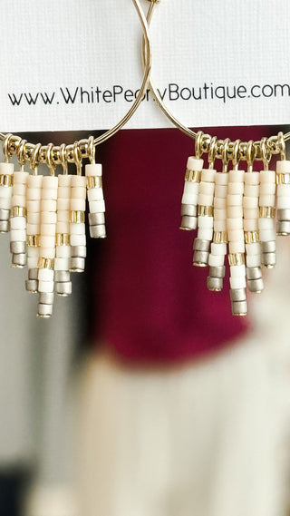Fringe Bead Hoops. *Final Sale*