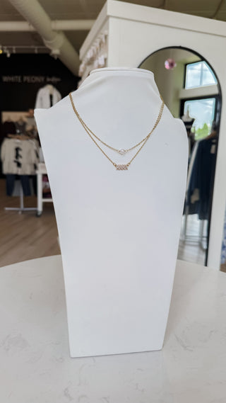 Pave MAMA and Pearl Necklace *Final Sale*