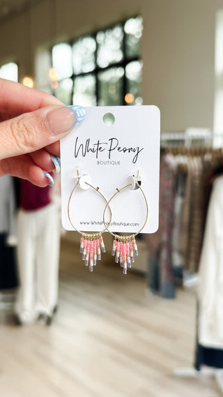 Fringe Bead Hoops. *Final Sale*