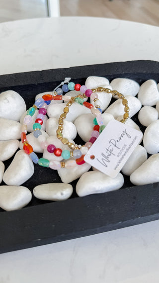Mixed Beads Triple Bracelet Set