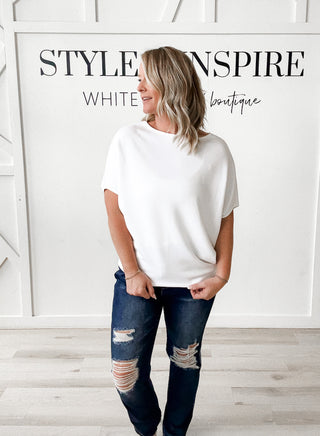 Kara Short Sleeve Scuba Oversized Top