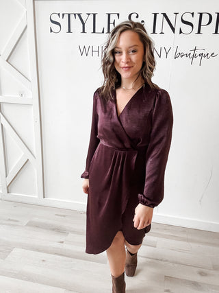 Josie Long Sleeve Surplice Dress