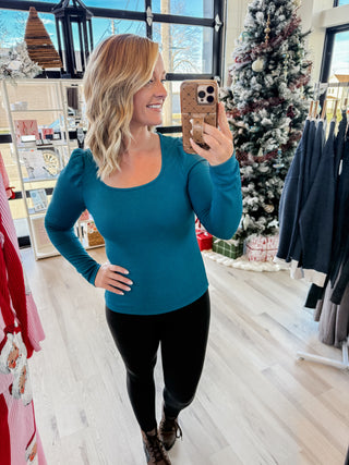 Naomi Textured Square Neck Top