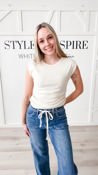 Julia Side Ruched Muscle Top