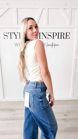 Julia Side Ruched Muscle Top