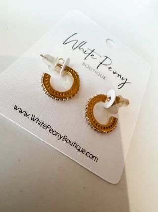 Skinny  Pave Open Hoop Earrings *Final Sale*