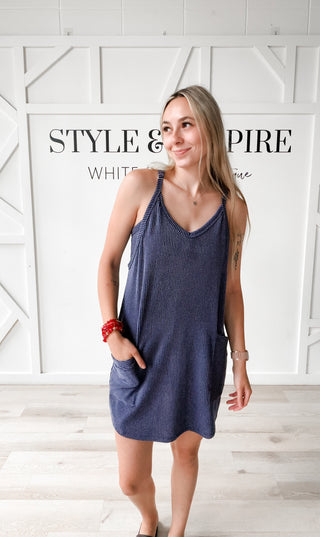 Camilla Wave Rib Romper Dress
