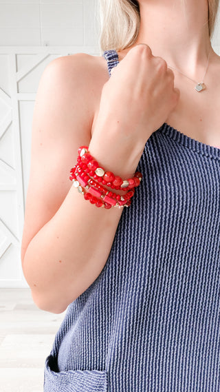 Red Beaded Bracelets. *Final Sale*
