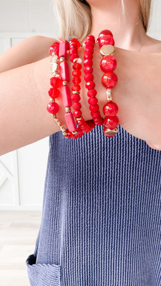 Red Beaded Bracelets. *Final Sale*