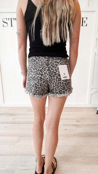 Marsha High Rise Leopard Shorts