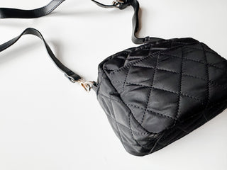 Quilted Wide Nylon Crossbody