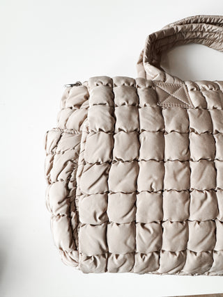 Quilted Nylon Puffer Tote Bag