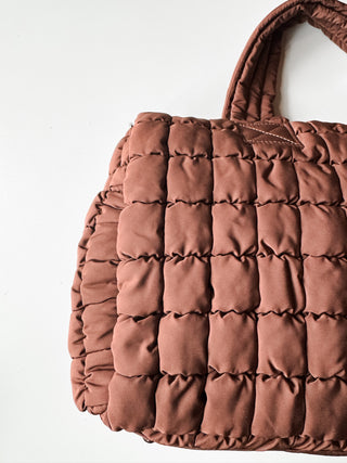 Quilted Nylon Puffer Tote Bag