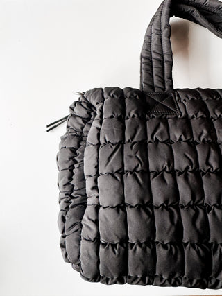 Quilted Nylon Puffer Tote Bag