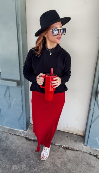 Chantel Textured Knit Long Skirt