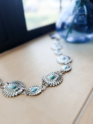 Concho Flower Chain Belt.  *Final Sale*