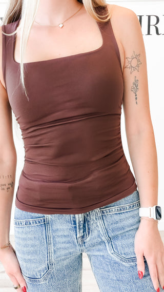 Nikibiki Square Neck Side Shirred Tank