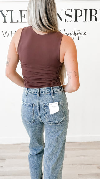Nikibiki Square Neck Side Shirred Tank