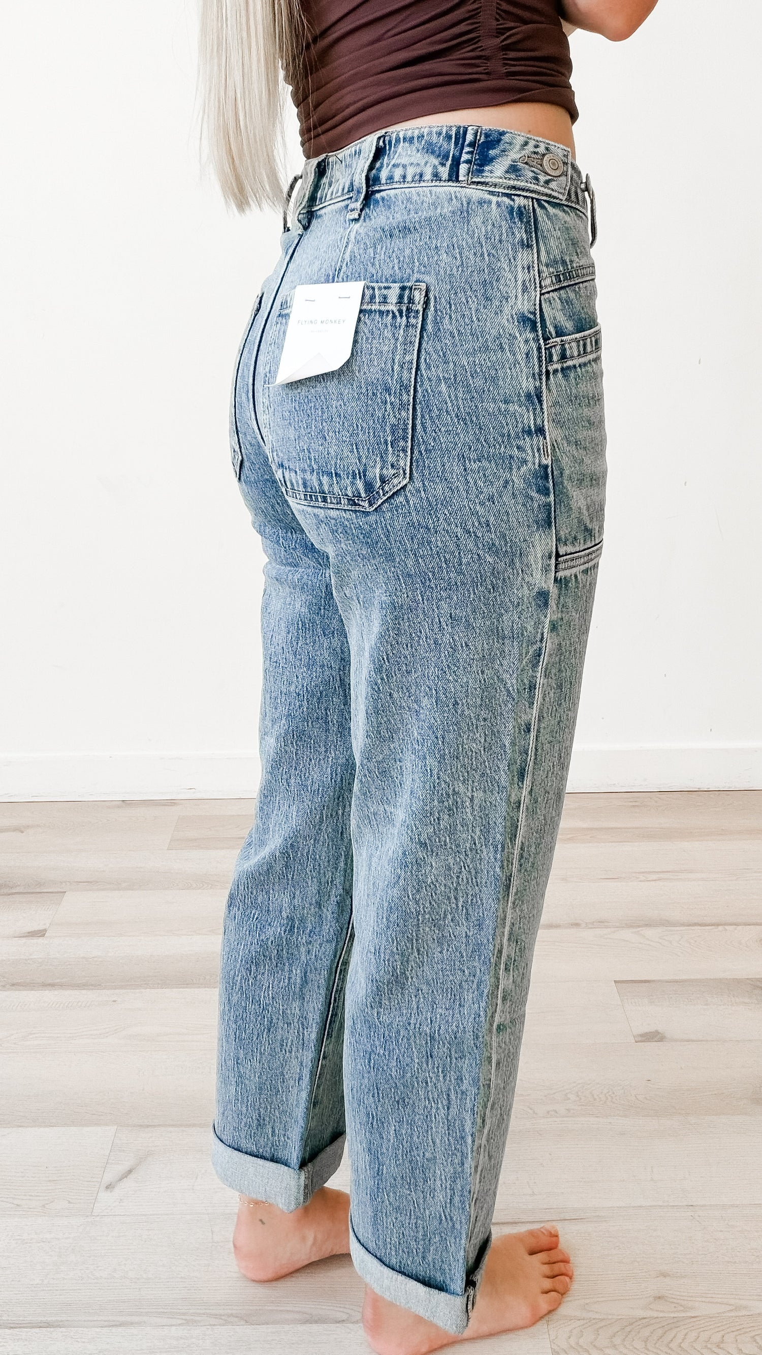 Vervet Cuffed Slim Wide Jeans