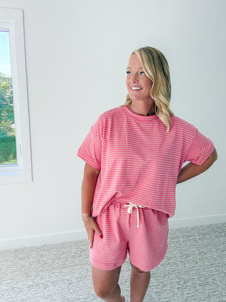 Geneva Stripe Half Sleeve Tee