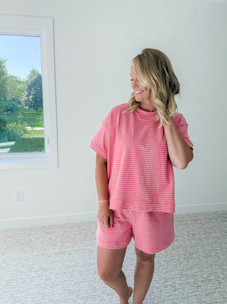 Geneva Stripe Half Sleeve Tee