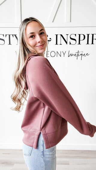 Carly Ribbed Side Vent Hoodie