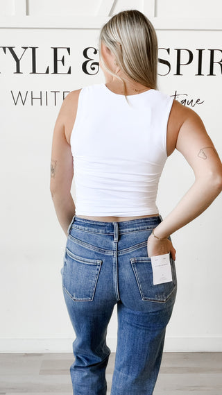 Nikibiki Square Neck Side Shirred Tank