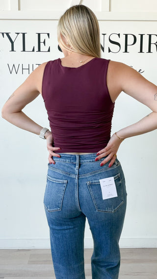 Nikibiki Square Neck Side Shirred Tank