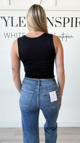 Nikibiki Square Neck Side Shirred Tank