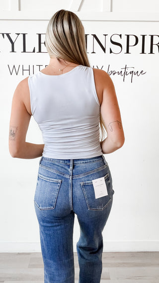 Nikibiki Square Neck Side Shirred Tank