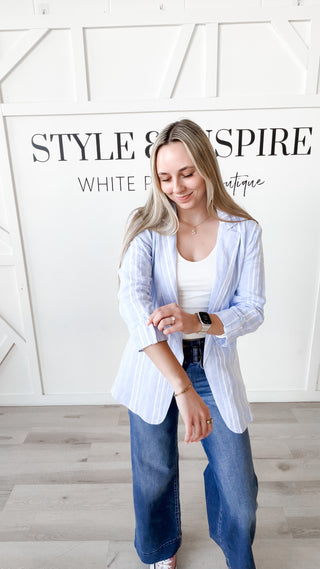 Savannah Striped Linen Blazer