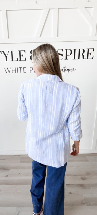 Savannah Striped Linen Blazer