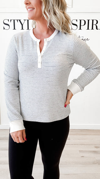 Aeris Contrast Henley Top