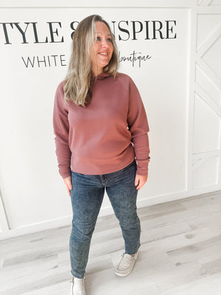 Carly Ribbed Side Vent Hoodie