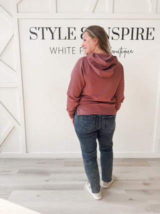 Carly Ribbed Side Vent Hoodie