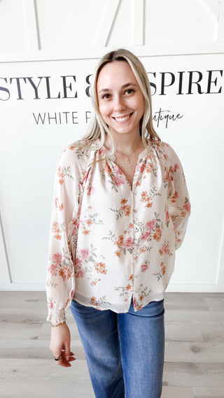 Carolyn Chiffon Floral Blouse