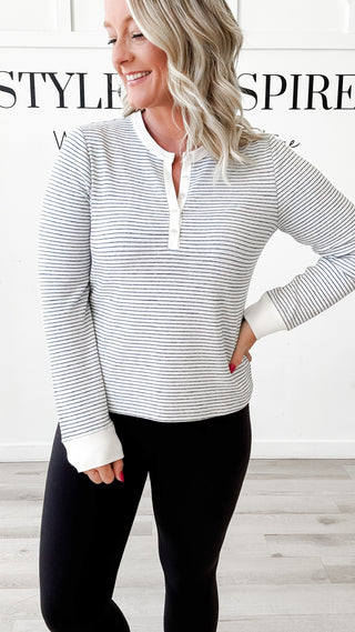 Aeris Contrast Henley Top