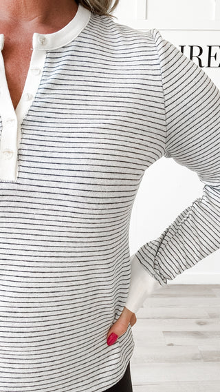 Aeris Contrast Henley Top
