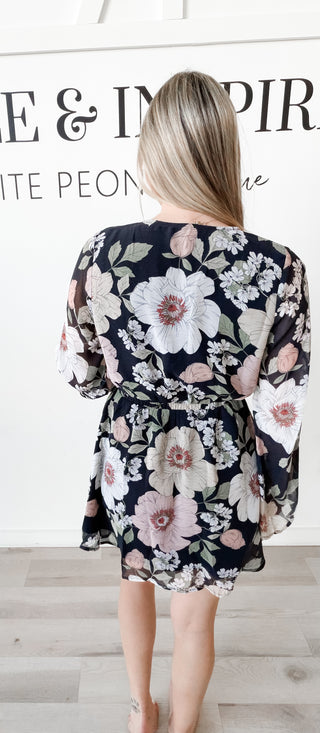 Mia Floral Wrap Mini Dress