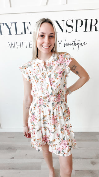 Margot Floral Smocked Mini Dress