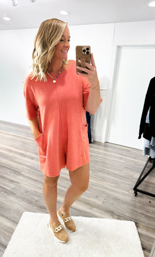 Rennie Half Sleeve Scuba Romper *Final Sale*
