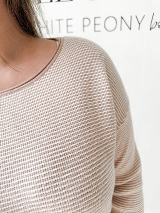 Micah Waffle Pinstripe Sweater