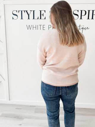 Micah Waffle Pinstripe Sweater