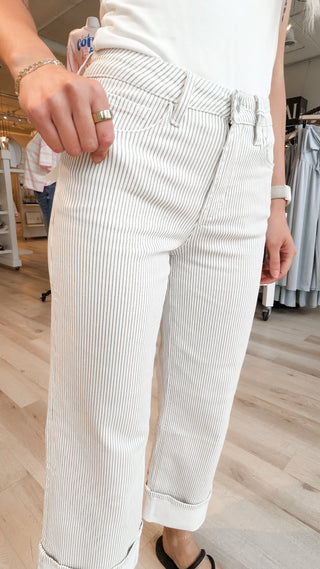 Lovervet Stripe Cuffed Wide Jean