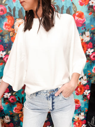 Kaitlyn Raglan Wide 3/4 Sleeve Sweater