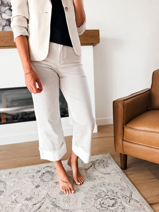 Lovervet Stripe Cuffed Wide Jean