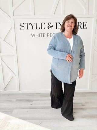 Gemini Urban Ribbed Open Cardigan