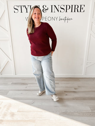 Hanna Marled Waffle Sweater